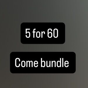 Kids 5 for 60 
Women’s 2 for 50